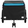 Bike Trailer Black & Blue - Durable 45 kg Iron Cargo Carrier