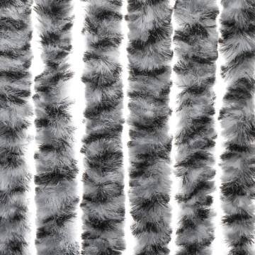 Fly Curtain Grey, Black & White - 100x220 cm Chenille | HipoMarket