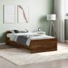 Bed Frame Brown Oak 100x200 cm Engineered Wood Colour brown oak Size 100 x 200 cm 