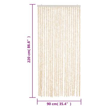 Fly Curtain Beige & White 90x220 cm | Insect Protection