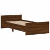 Brown Oak Bed Frame 100x200 cm - Engineered Wood Quality