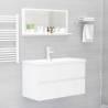 High Gloss White Bathroom Mirror 80x10.5 cm | Hipomarket