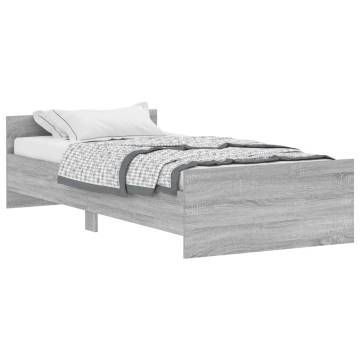 Grey Sonoma Bed Frame 90x190 cm - Durable & Stylish