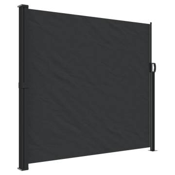 Retractable Side Awning Black 180x600 cm - Outdoor Privacy Screen