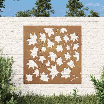 Garden Wall Decoration 55x55 cm - Corten Steel Maple Leaf Art