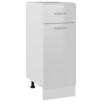 High Gloss White Drawer Bottom Cabinet - 30x46x81.5 cm