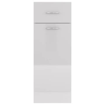 High Gloss White Drawer Bottom Cabinet - 30x46x81.5 cm