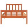 Solid Wood Pine Bed Frame with Headboard - Wax Brown 90x190 cm