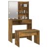 Dressing Table Set with LED in Smoked Oak | Hipomarket UK