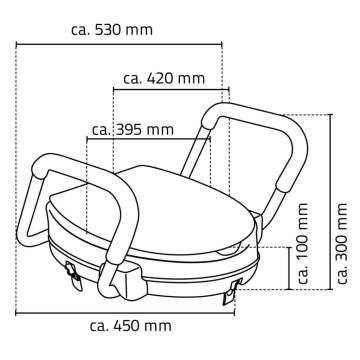 RIDDER Toilet Seat with Safety Grab Rail - 150 kg Capacity