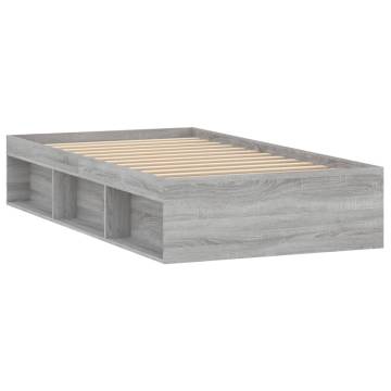 Bed Frame Grey Sonoma 90x200 cm - Modern Storage Solution