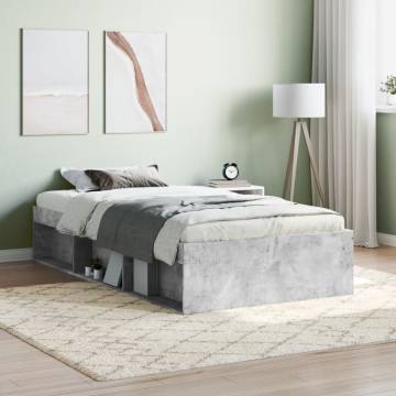 Concrete Grey Bed Frame 100x200 cm - Modern & Functional