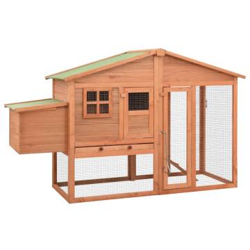 Durable Chicken Coop with Nest Box - Solid Fir Wood