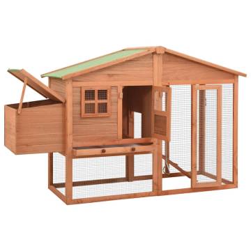 Durable Chicken Coop with Nest Box - Solid Fir Wood