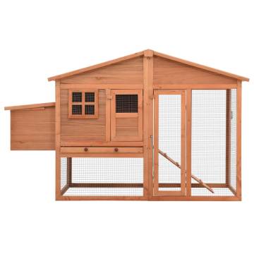 Durable Chicken Coop with Nest Box - Solid Fir Wood