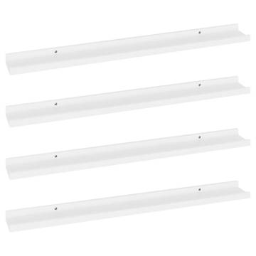 Stylish White Wall Shelves - 4 pcs | 80x9x3 cm | Hipomarket