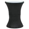 Drum Shape Black Poly Rattan Garden Side Table | Hipo Market