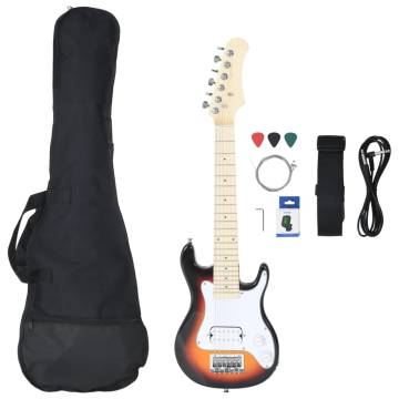 Electric Guitar for Kids 30" with Bag - Brown & White