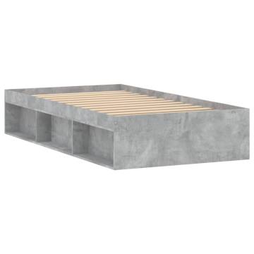 Concrete Grey Bed Frame 100x200 cm - Modern & Functional