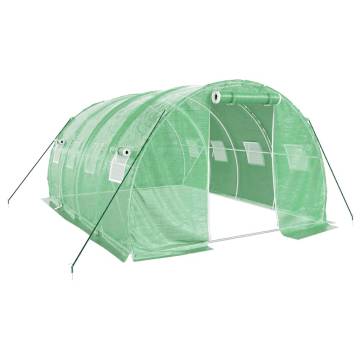 Greenhouse with Steel Frame Green 12 m² | Hipomarket UK