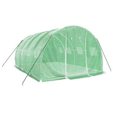 Greenhouse with Steel Frame Green 12 m² | Hipomarket UK