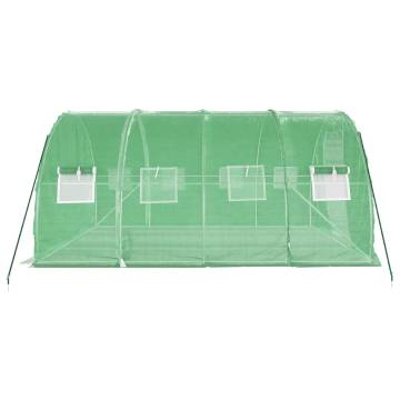 Greenhouse with Steel Frame Green 12 m² | Hipomarket UK