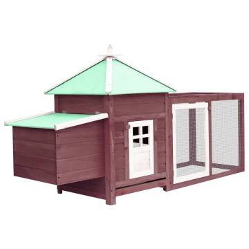 Chicken Coop with Nest Box Mocha - Solid Firwood 190x72x102 cm