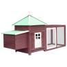 Chicken Coop with Nest Box Mocha 190x72x102 cm Solid Firwood Colour mocha 