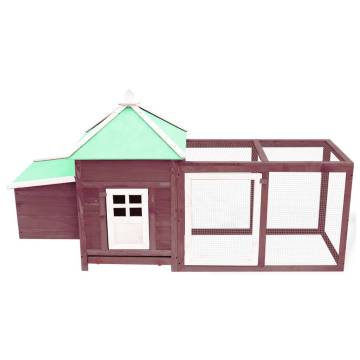 Chicken Coop with Nest Box Mocha - Solid Firwood 190x72x102 cm