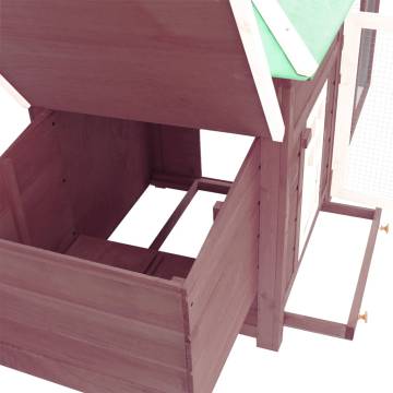 Chicken Coop with Nest Box Mocha - Solid Firwood 190x72x102 cm