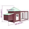 Chicken Coop with Nest Box Mocha - Solid Firwood 190x72x102 cm