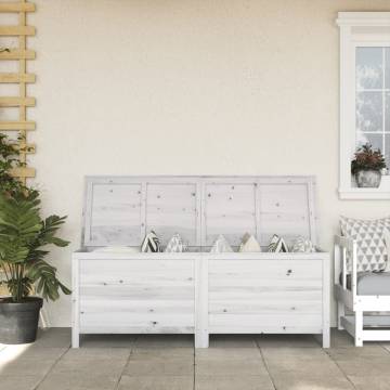 Garden Storage Box White 150x50x56.5 cm - Solid Fir Wood