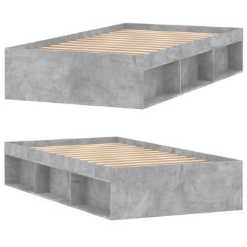 Concrete Grey Bed Frame 90x190 cm - Modern & Practical