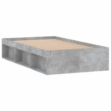 Concrete Grey Bed Frame 90x190 cm - Modern & Practical