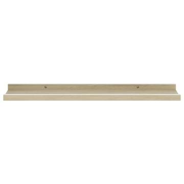 Stylish Wall Shelves 4 pcs in White & Sonoma Oak - Hipomarket