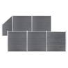 WPC Fence Set 5 Square + 1 Slanted 965x186 cm Grey Colour grey Quantity in Package 1 Model 5 sections + 1 slanted section 