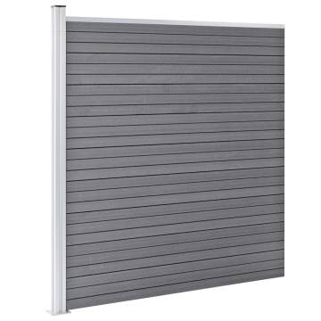 WPC Fence Set - 5 Square + 1 Slanted - Grey 965x186 cm