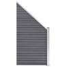 WPC Fence Set - 5 Square + 1 Slanted - Grey 965x186 cm