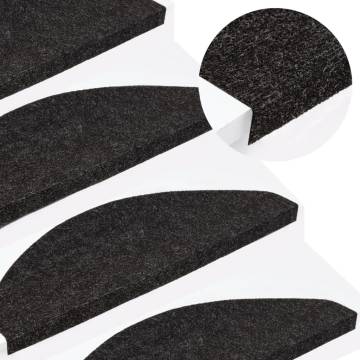 Self-Adhesive Stair Mats - 15 PCS Anthracite - HipoMarket UK