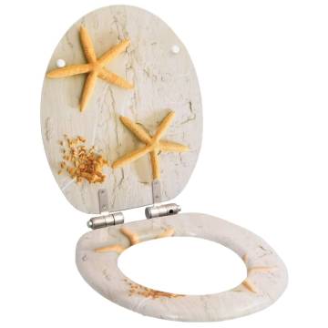 MDF Starfish Design WC Toilet Seat with Soft Close Lid