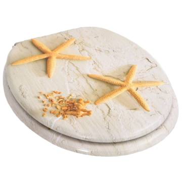 MDF Starfish Design WC Toilet Seat with Soft Close Lid