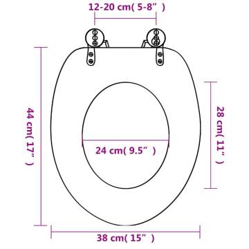 MDF Starfish Design WC Toilet Seat with Soft Close Lid