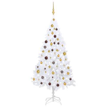 Artificial Pre-lit Christmas Tree with Ball Set - 180 cm White