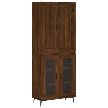 Stylish Highboard Brown Oak - Durable Engineered Wood Storage