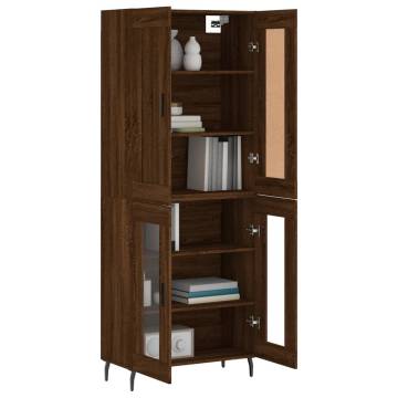 Stylish Highboard Brown Oak - Durable Engineered Wood Storage