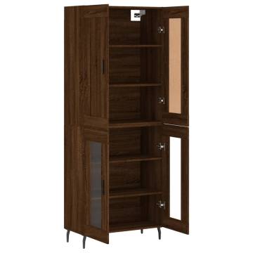 Stylish Highboard Brown Oak - Durable Engineered Wood Storage