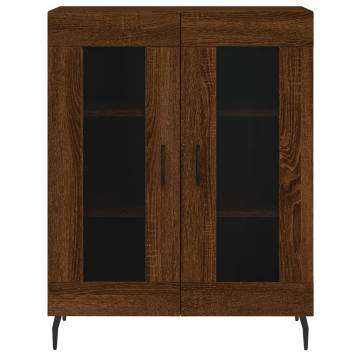 Stylish Highboard Brown Oak - Durable Engineered Wood Storage