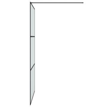 Walk-in Shower Wall Black 115x195 cm - Modern ESG Glass