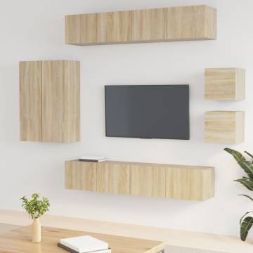 8 Piece TV Cabinet Set in Sonoma Oak - Stylish & Practical