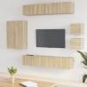 8 Piece TV Cabinet Set Sonoma Oak Engineered Wood Colour sonoma oak Quantity in Package 8 Height 90 cm 